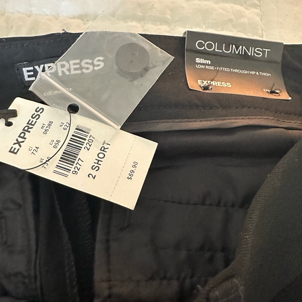 Black size 2 short express dress pants -tags attached